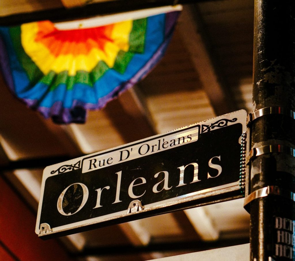 New Orleans French Quarter sign, representing heritage, culture, and identity through healing.